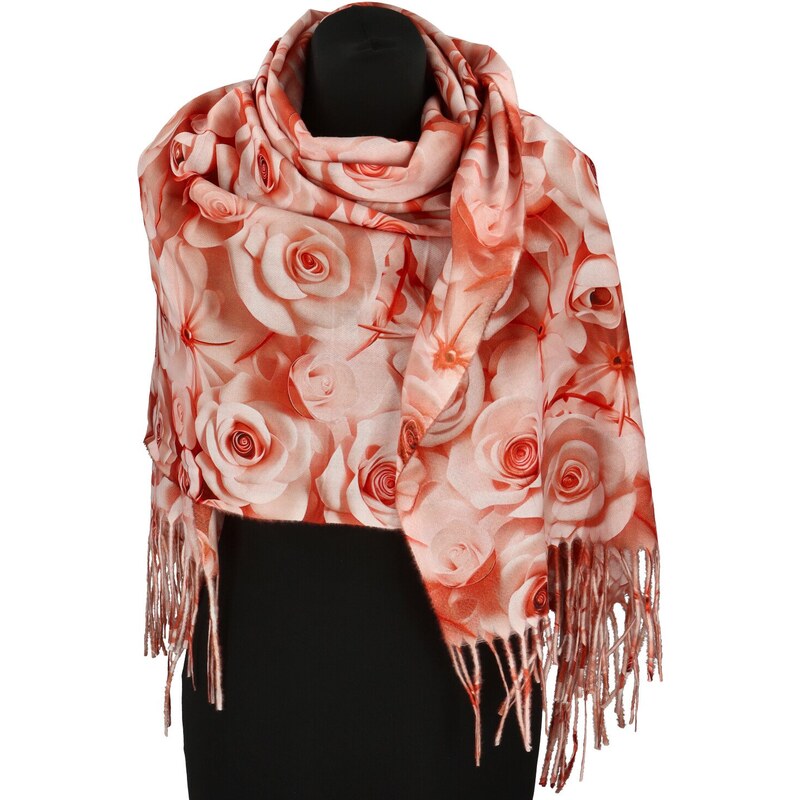 Firenze Módny dámsky šál Solaris Rose, červený 66694523