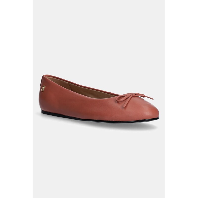 Kožené balerínky Tommy Hilfiger BALLERINA LEATHER FLAT BOW 60407860