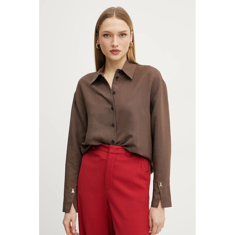 Košeľa s prímesou ľanu Patrizia Pepe 64324746