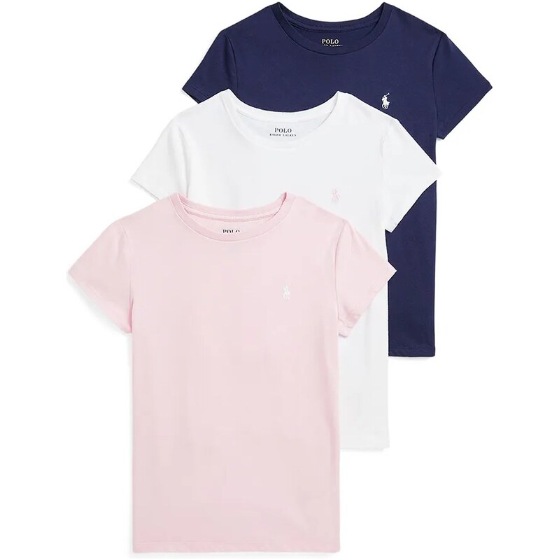 Detské bavlnené tričko Polo Ralph Lauren 3-pak 61472502