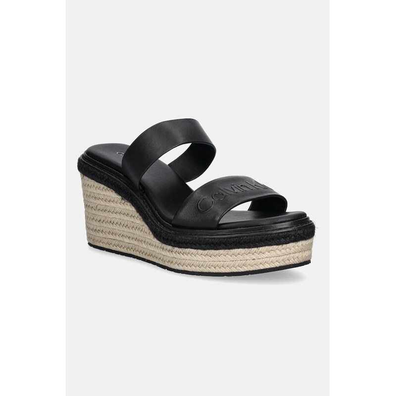 Kožené šľapky Calvin Klein WEDGE SANDAL 50 - HE 62968630