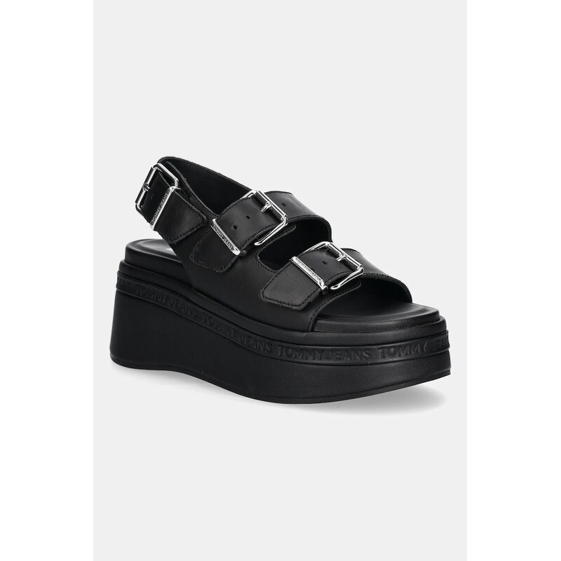 Kožené sandále Tommy Jeans WEDGE SANDAL 62980276