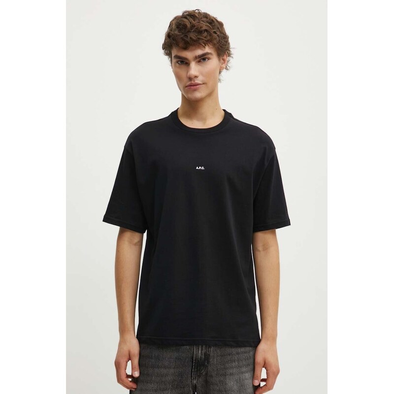 Bavlnené tričko A.P.C. t-shirt boxy micro logo GOTS 54138493