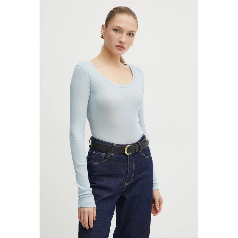 Bavlnené tričko s dlhým rukávom Boss Orange 66510793