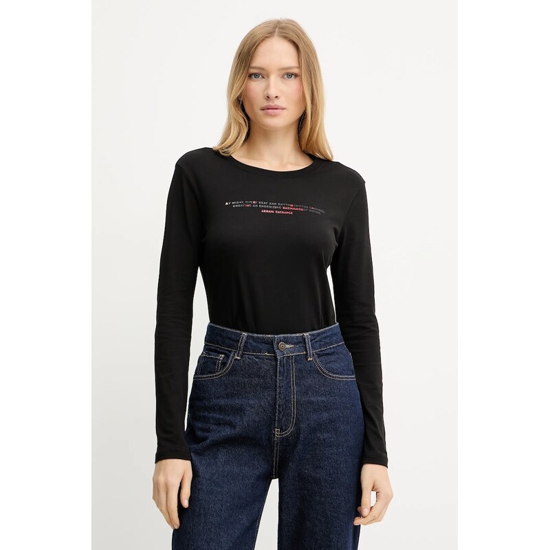 Bavlnené tričko s dlhým rukávom Armani Exchange 66513722