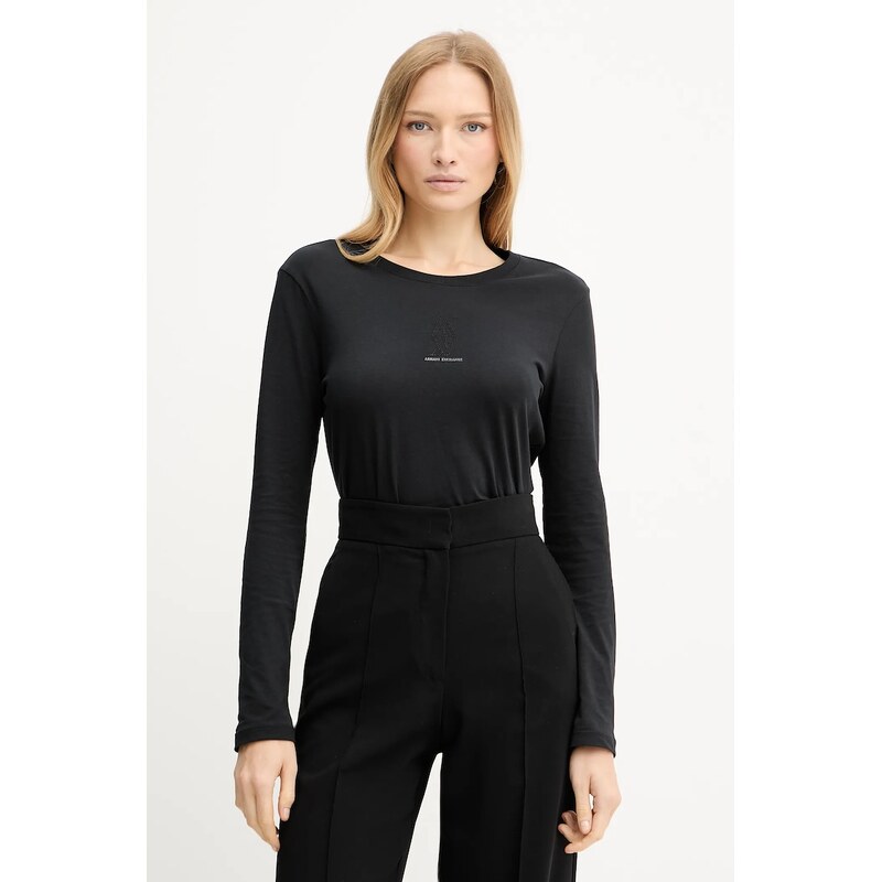 Bavlnené tričko s dlhým rukávom Armani Exchange 66513763