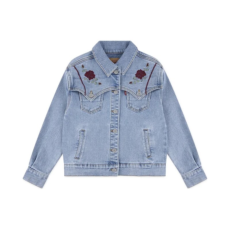 Detská rifľová bunda Levis OVERSIZED WESTERN TRUCKER 64816154