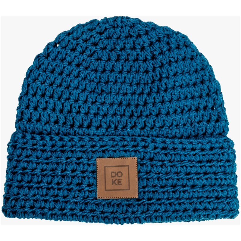 DOKE Merino háčkovaná čiapka Luke petrol 66216538
