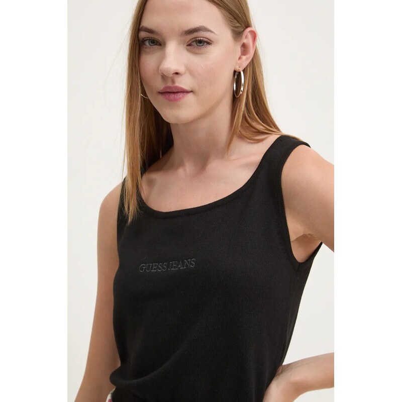 Top s prímesou hodvábu Guess Jeans 66512076