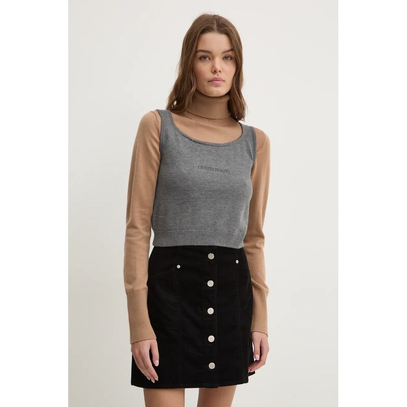 Top s prímesou hodvábu Guess Jeans 66512077