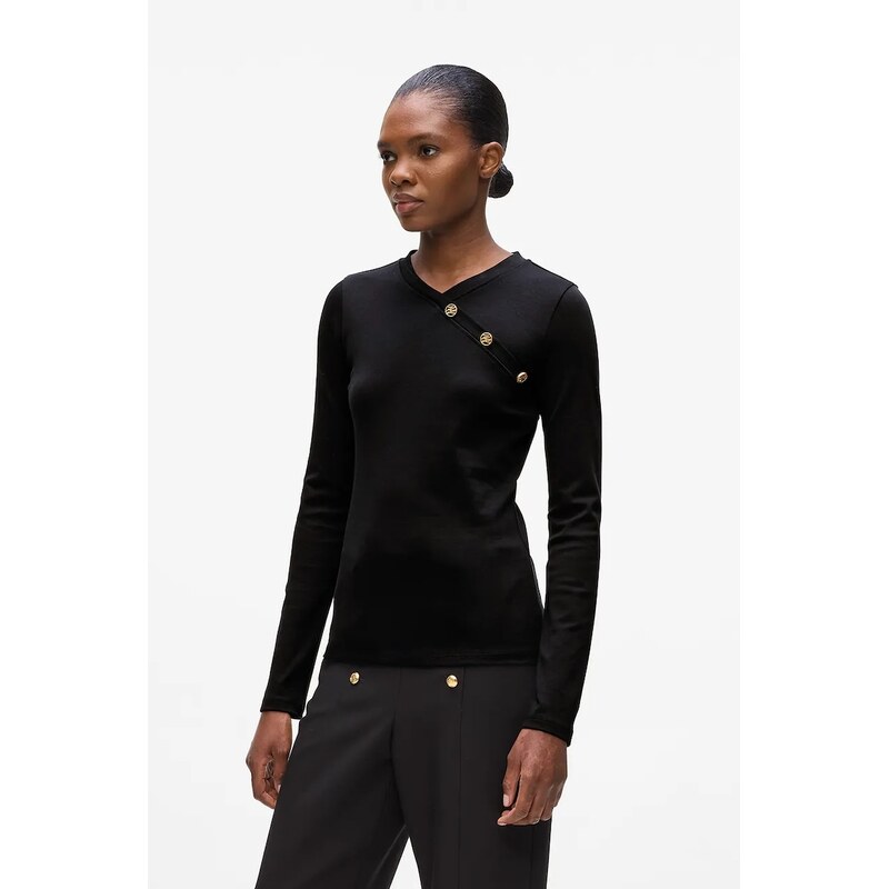 Bavlnené tričko s dlhým rukávom Karl Lagerfeld 66513868