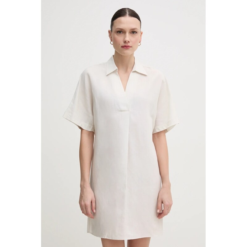 Šaty s prímesou ľanu Calvin Klein 62349845