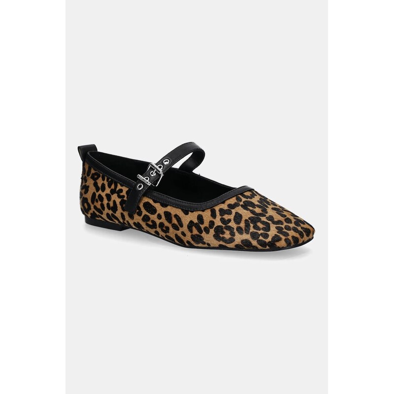 Kožené balerínky Tommy Jeans MARYJANE LEOPARD BALLERINA 64986643