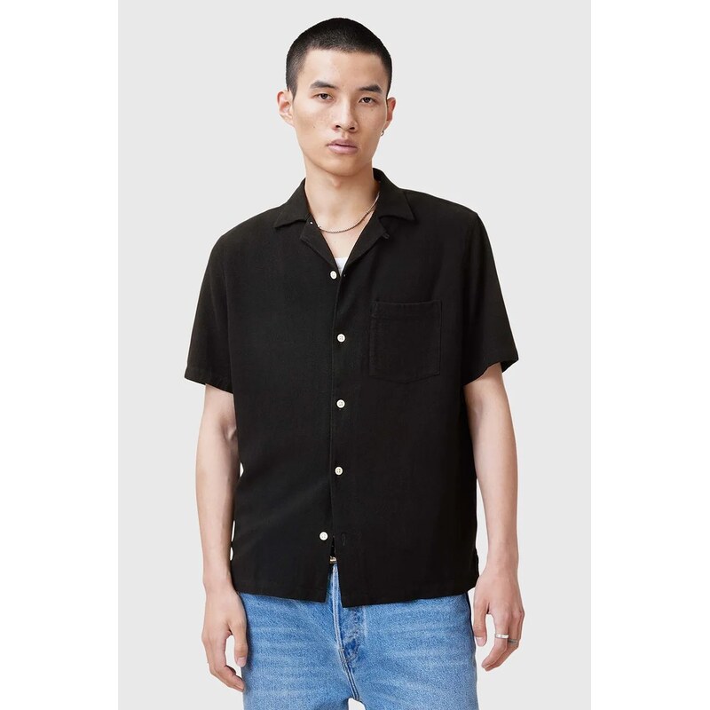 Košeľa s prímesou ľanu AllSaints CUDI 63996582