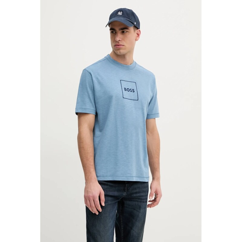 Tričko s prímesou ľanu BOSS Orange 62404630