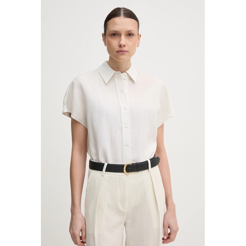 Košeľa s prímesou ľanu Calvin Klein 62402890
