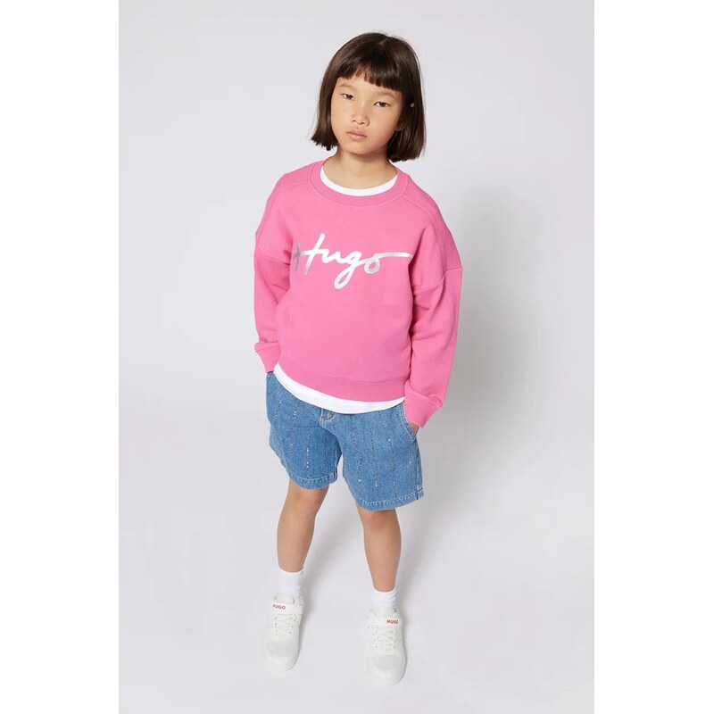 Detské rifľové krátke nohavice HUGO 62410826