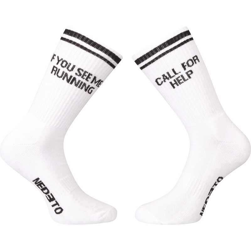 Ponožky Nedeto športové vysoké Running bielé (1NOBT4) 66046666