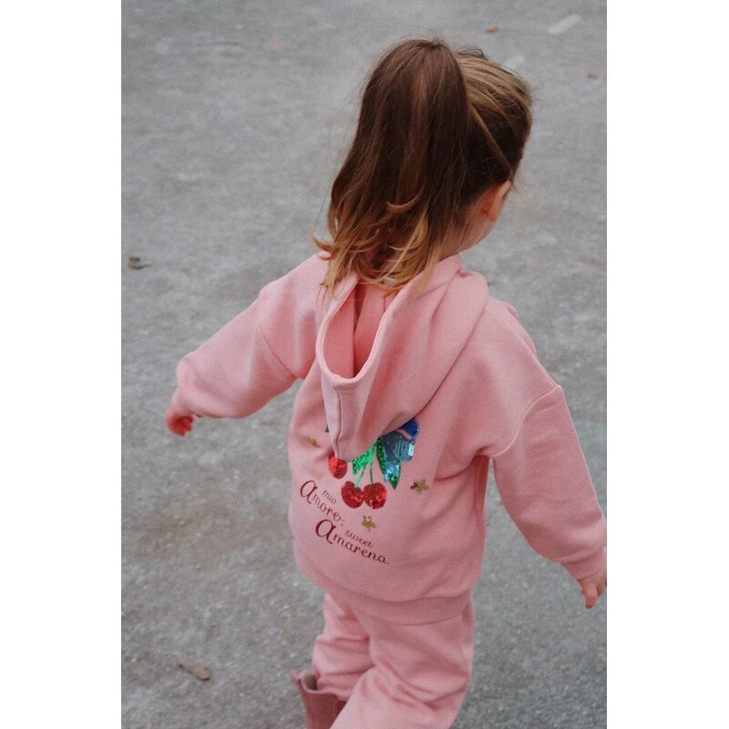 Detská mikina Konges Sløjd LOU SEQUIN SWEAT ZIP HOOD OCS 65048507