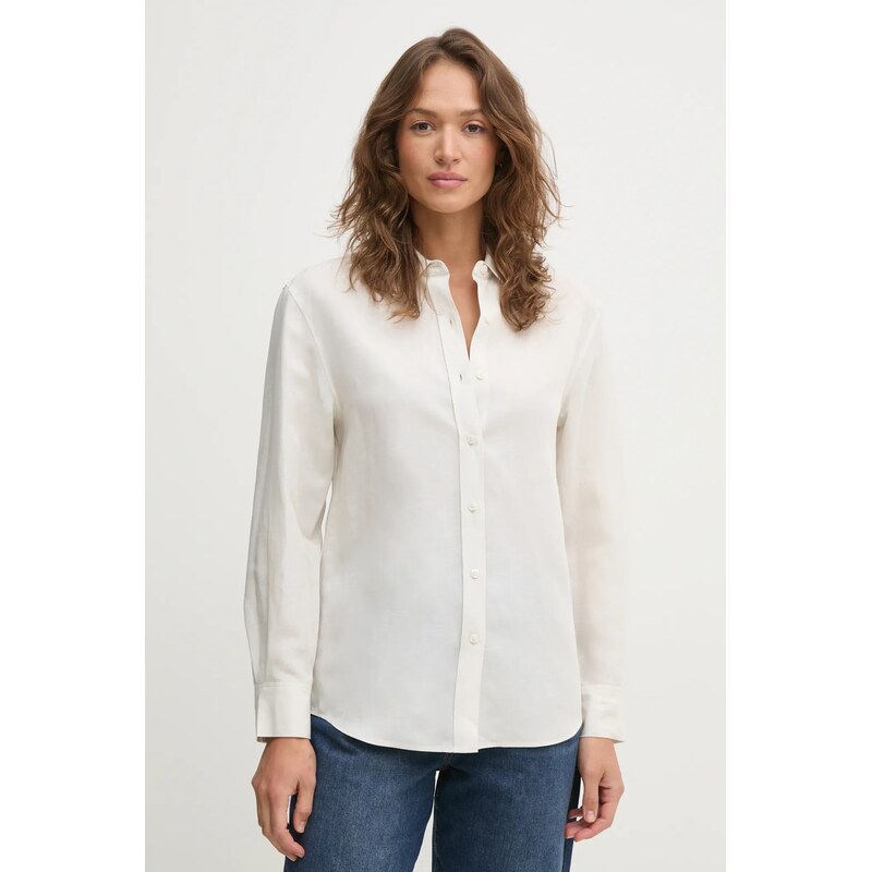 Košeľa s prímesou ľanu Calvin Klein 62575361