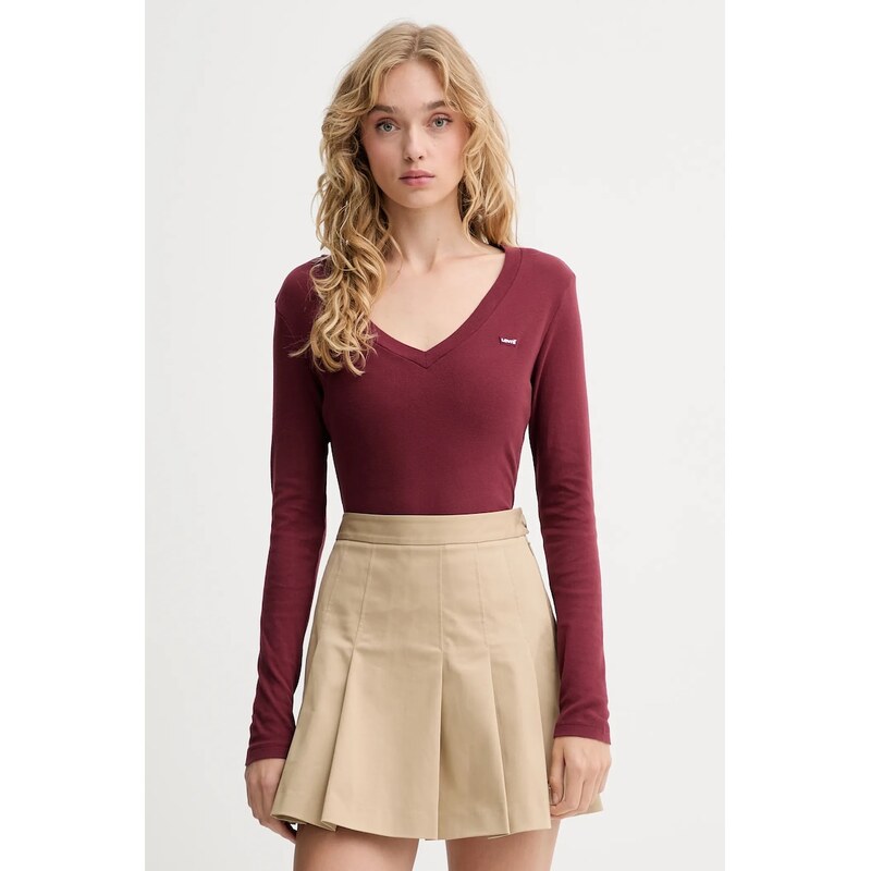 Bavlnené tričko s dlhým rukávom Levis 66526670