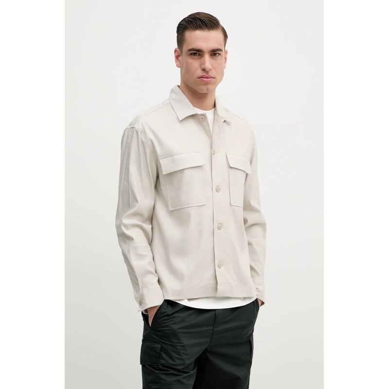 Košeľa s prímesou ľanu Calvin Klein 62591600