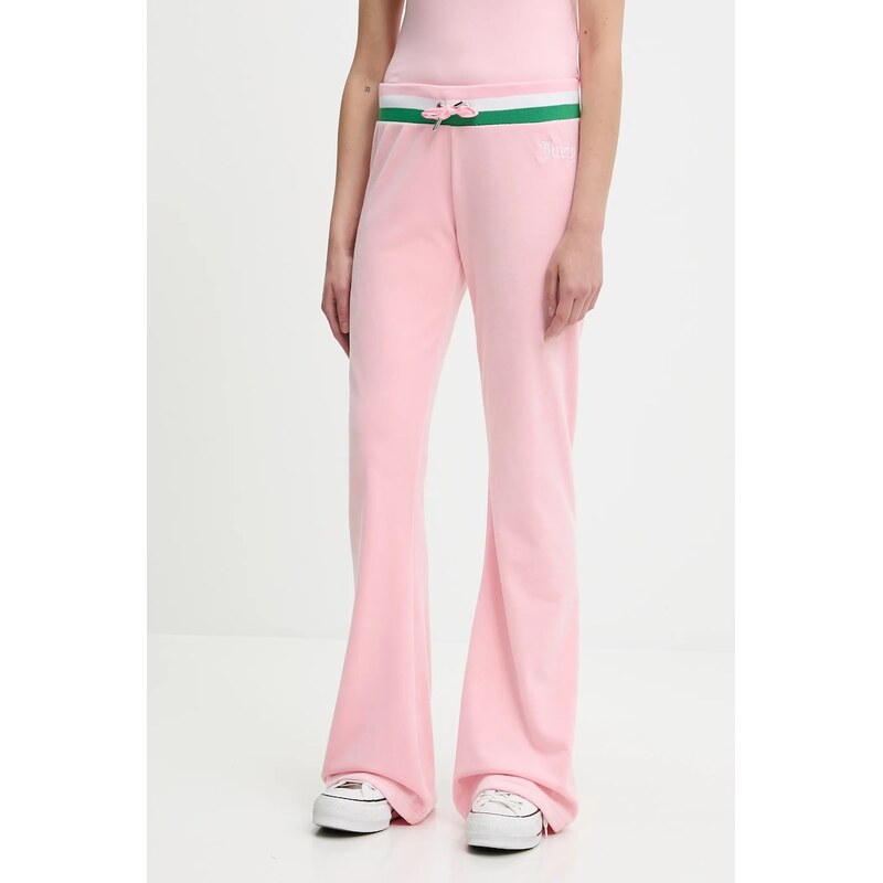 Velúrové tepláky Juicy Couture CHRISTINE STRIPE LOW RISE 63995271