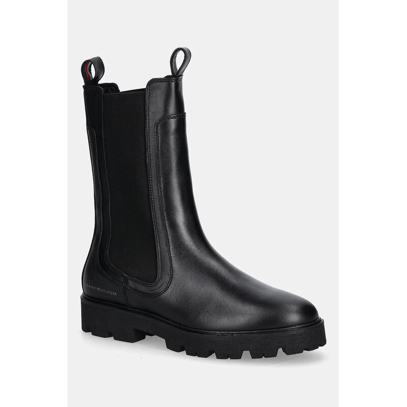 Kožené topánky chelsea Tommy Hilfiger TH LTHR MID CHELSEA 65051846