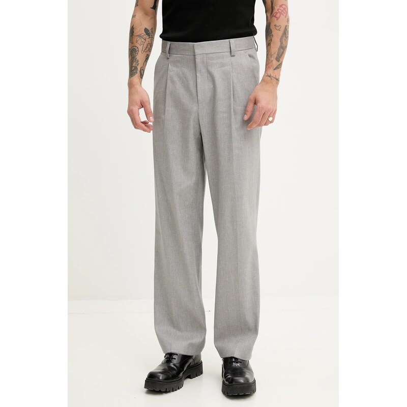 Nohavice s prímesou ľanu HUGO 62657548