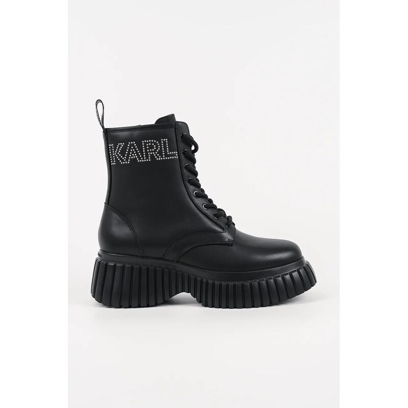 Kožené členkové topánky Karl Lagerfeld KREEPER WEDGE 65143097