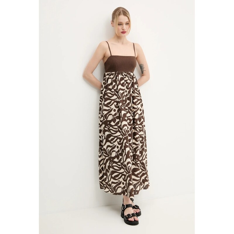 Ľanové šaty Abercrombie & Fitch 62737936