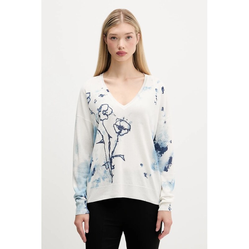 Sveter s prímesou ľanu Desigual HELSINKI 65201199