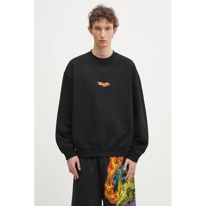 Bavlnená mikina Marcelo Burlon County Flame Boxy Crewneck Black Red 63658825