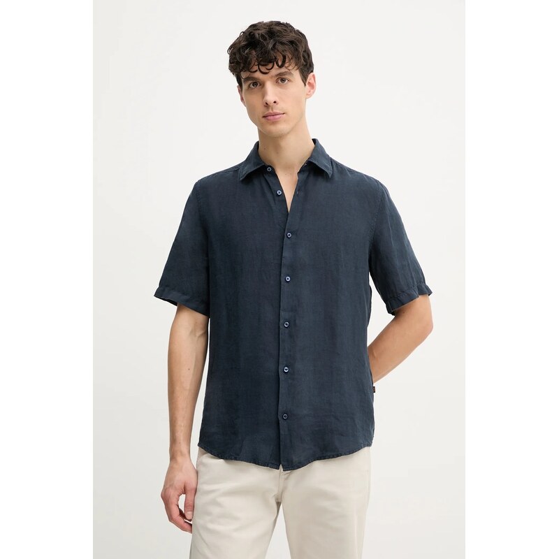 Ľanová košeľa BOSS Orange 62828137