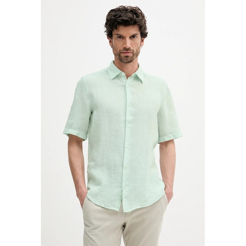 Ľanová košeľa BOSS Orange 63576247