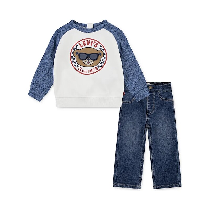 Sada pre bábätká Levis SNIT MOTO CREW & DENIM SET 2-pak 65233921