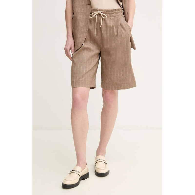 Šortky s prímesou ľanu La Petite Française SOLANGE 62945866