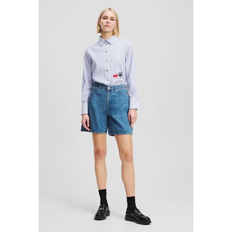 Bavlnené rifľové šortky Karl Lagerfeld IKON 63155449