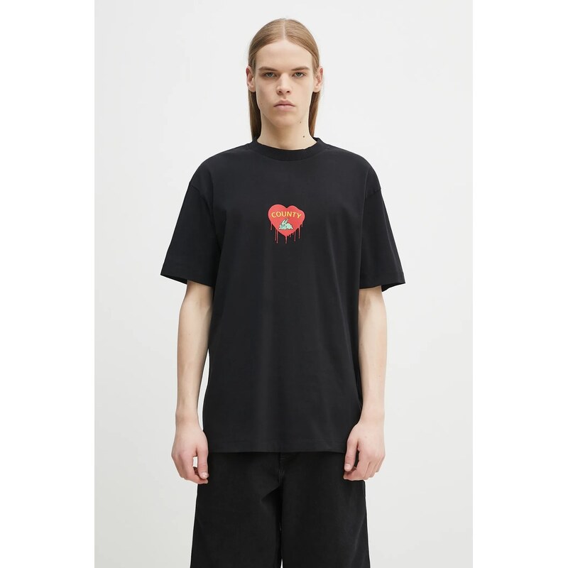 Bavlnené tričko Marcelo Burlon Bunny Heart Basic T-Shirt Black Red 63658857