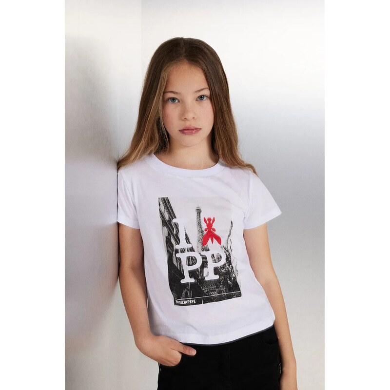 Detské bavlnené tričko Patrizia Pepe W103 64328468