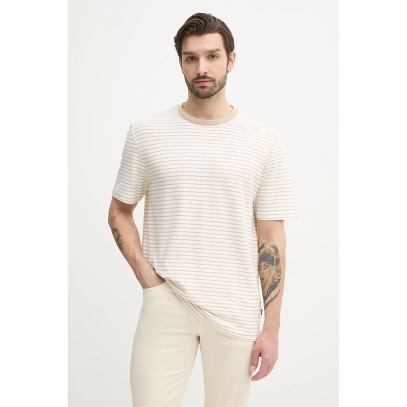 Tričko s prímesou ľanu BOSS 62947569