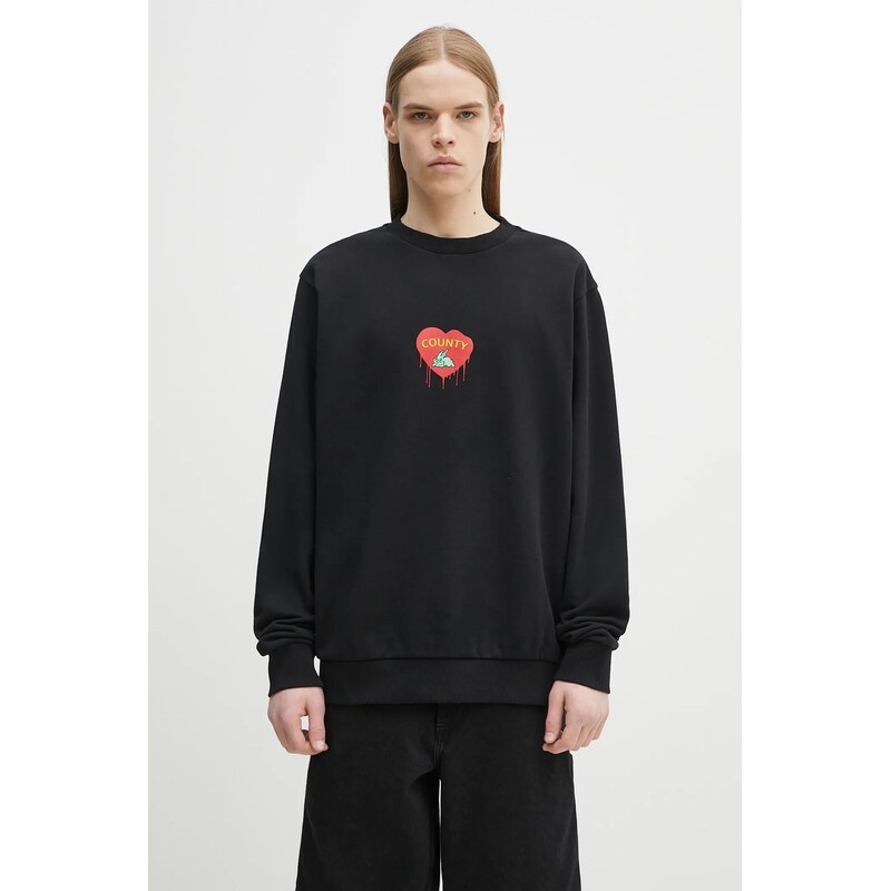 Bavlnená mikina Marcelo Burlon Bunny Heart Regular Crewneck Black Red 63658862
