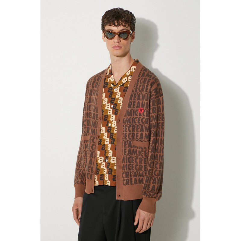 Kardigán s prímesou vlny ICECREAM Text Print Cardigan 61025286