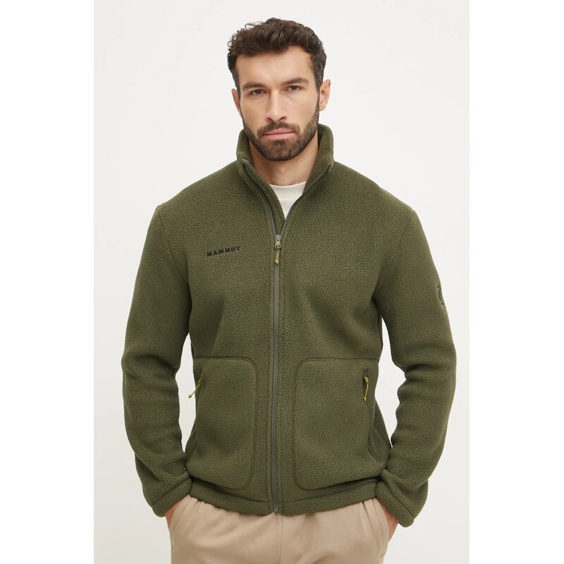 Športová mikina Mammut Falera zelená farba, jednofarebná, 1014.05820