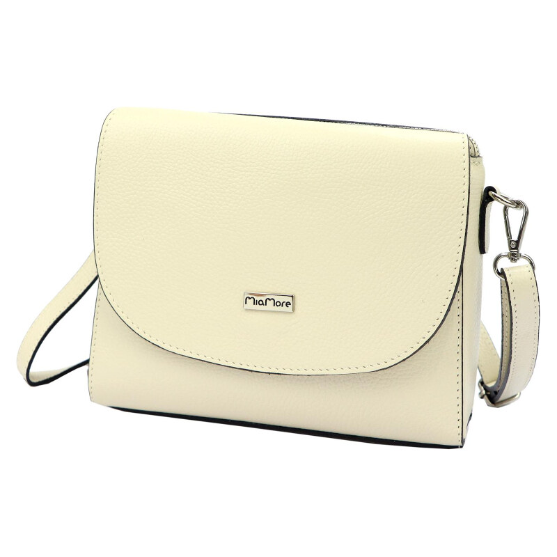 Kožená kabelka MiaMore béžová KZ52263 66046628