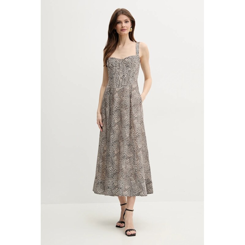 Šaty s prímesou ľanu Bardot LILAH 64329914