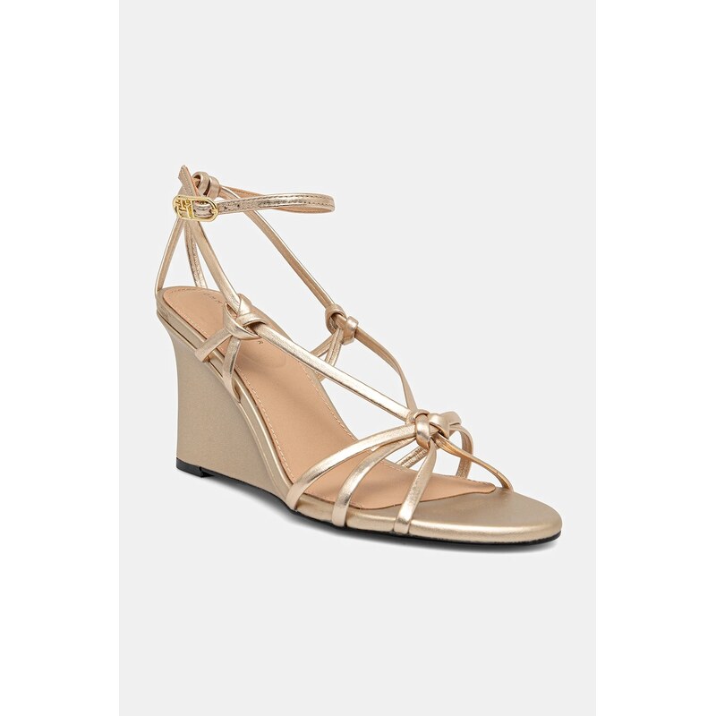 Kožené sandále Tommy Hilfiger METAL LEATHER KNOTS WEDGE SANDAL 63272462