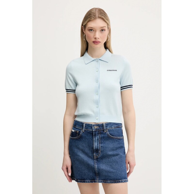 E-shop Polokošeľa z vlnenej zmesi Guess Jeans