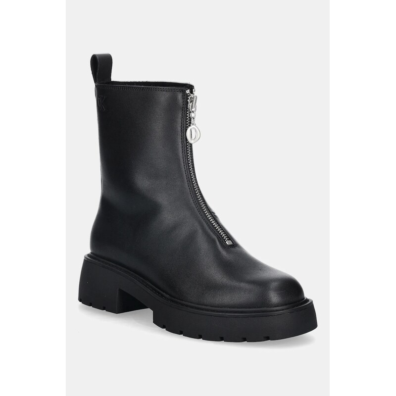Kožené členkové topánky Calvin Klein CHUNKY FRONT ZIP BOOT 65388192
