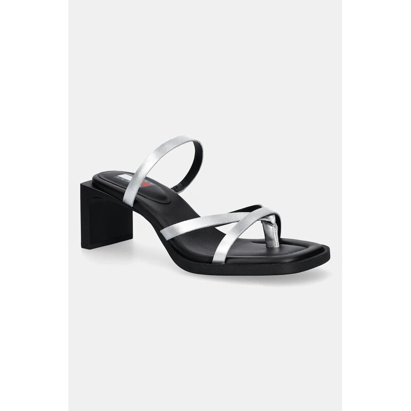 Kožené šľapky Tommy Jeans THE SOHO SANDAL METALLIC 63155220